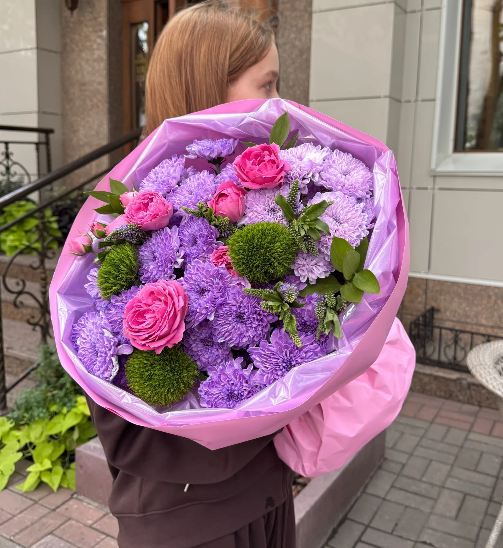 Букет цветов авторский "Малиновый щербет"