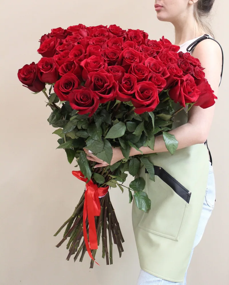 Букет из 51 эквадорской розы 100 см.